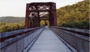 Ride across the Allegheny River on the 1385 foot long Belmar Bridge.